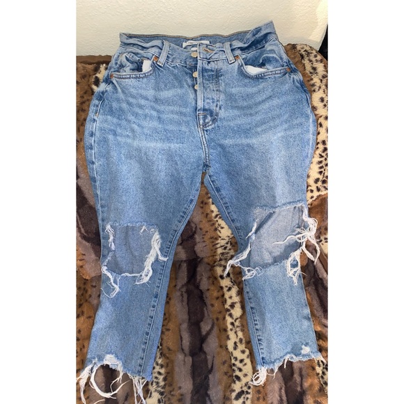 Forever 21 Denim - medium-washed ripped mom jeans.